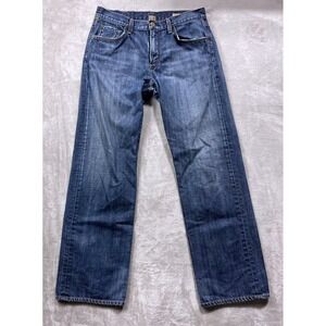 Citizens of Humanity Mens Blue Evans Jeans Size 33 Straight Leg USA Made Denim